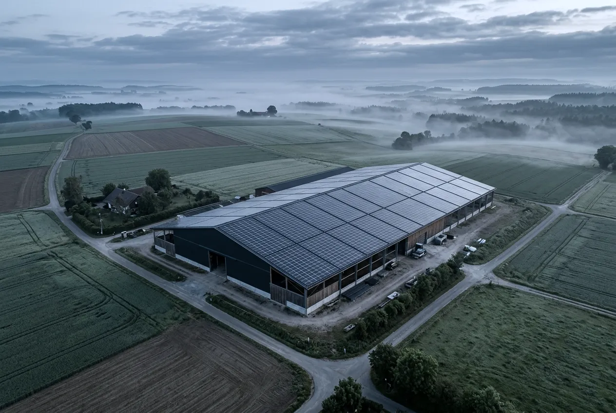 Bâtiment agricole avec toiture photovoltaïque